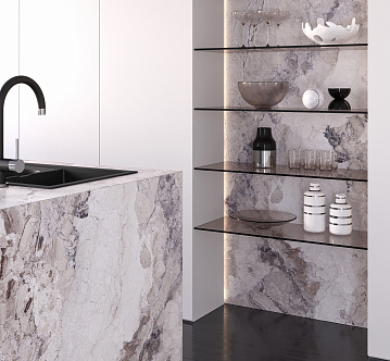 8126/Pt Phantom marble dark столешница elga