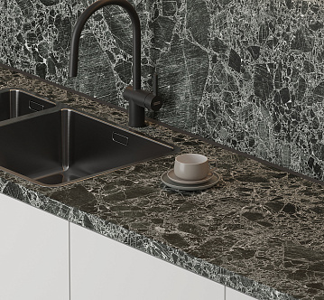 8257/R Marmo Verde пристенная панель kapso