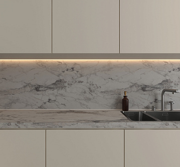 2384/S Greece Marble пристенная панель kapso